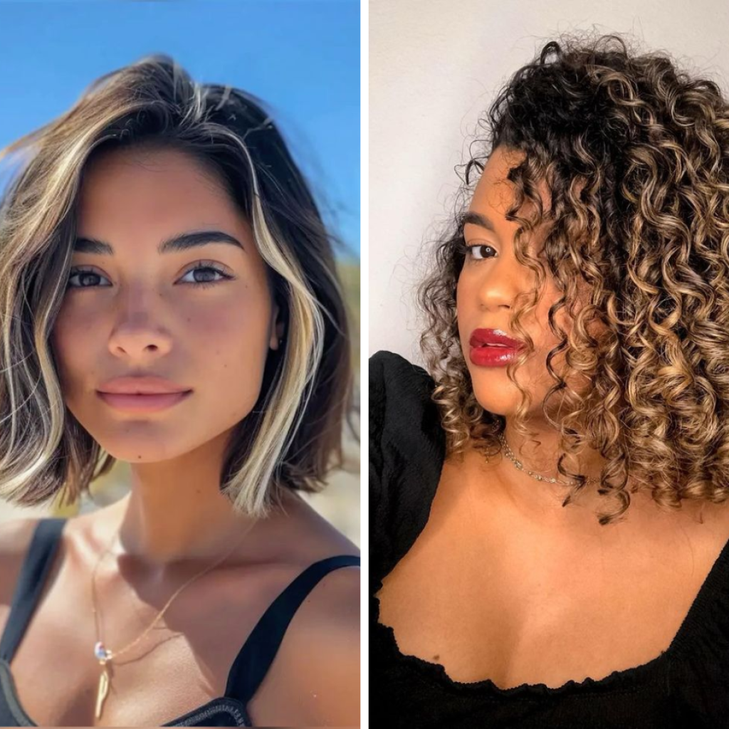 cabelo curto iluminado