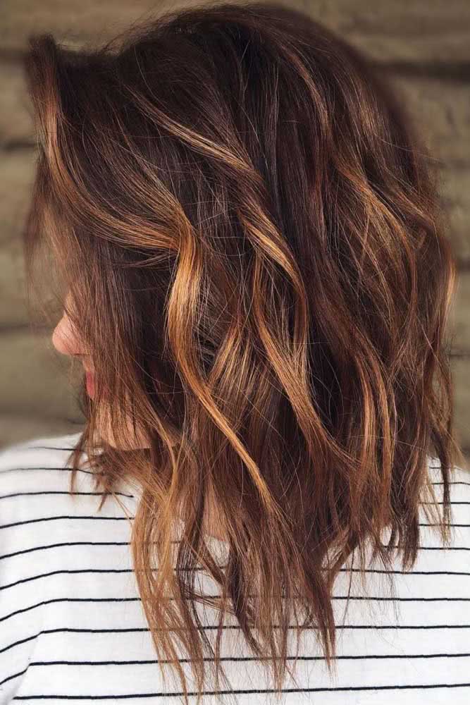 cabelo curto long bob morena iluminada