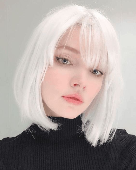 fotos cabelo feminino branco platinado estilos