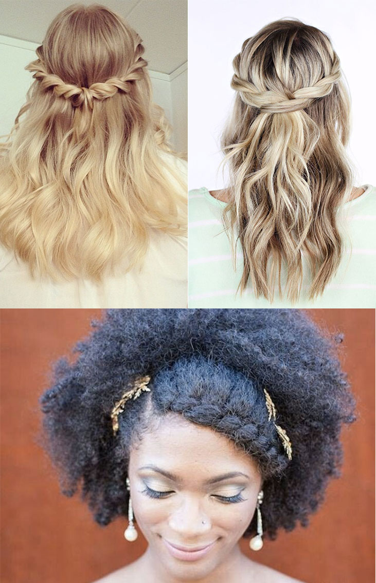 penteado semi preso com trança para casamento