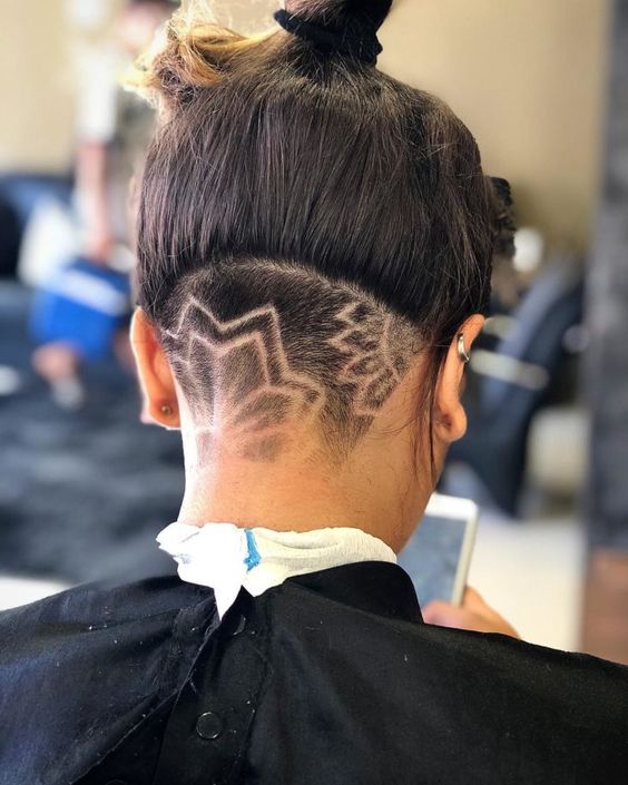 ideias de cabelo feminino freestyle com desenhos