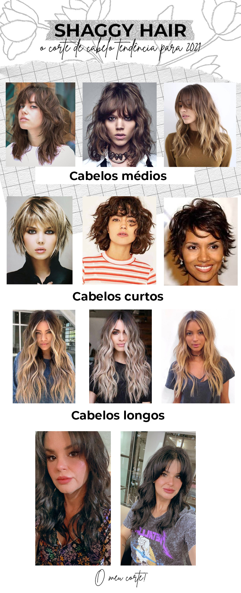 melhores cortes shaggy hair para cada tipo de rosto