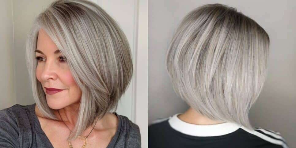 cabelo grisalho curto feminino