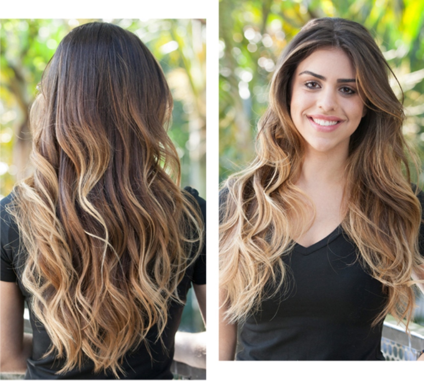 cabelo loiro com luzes chocolate