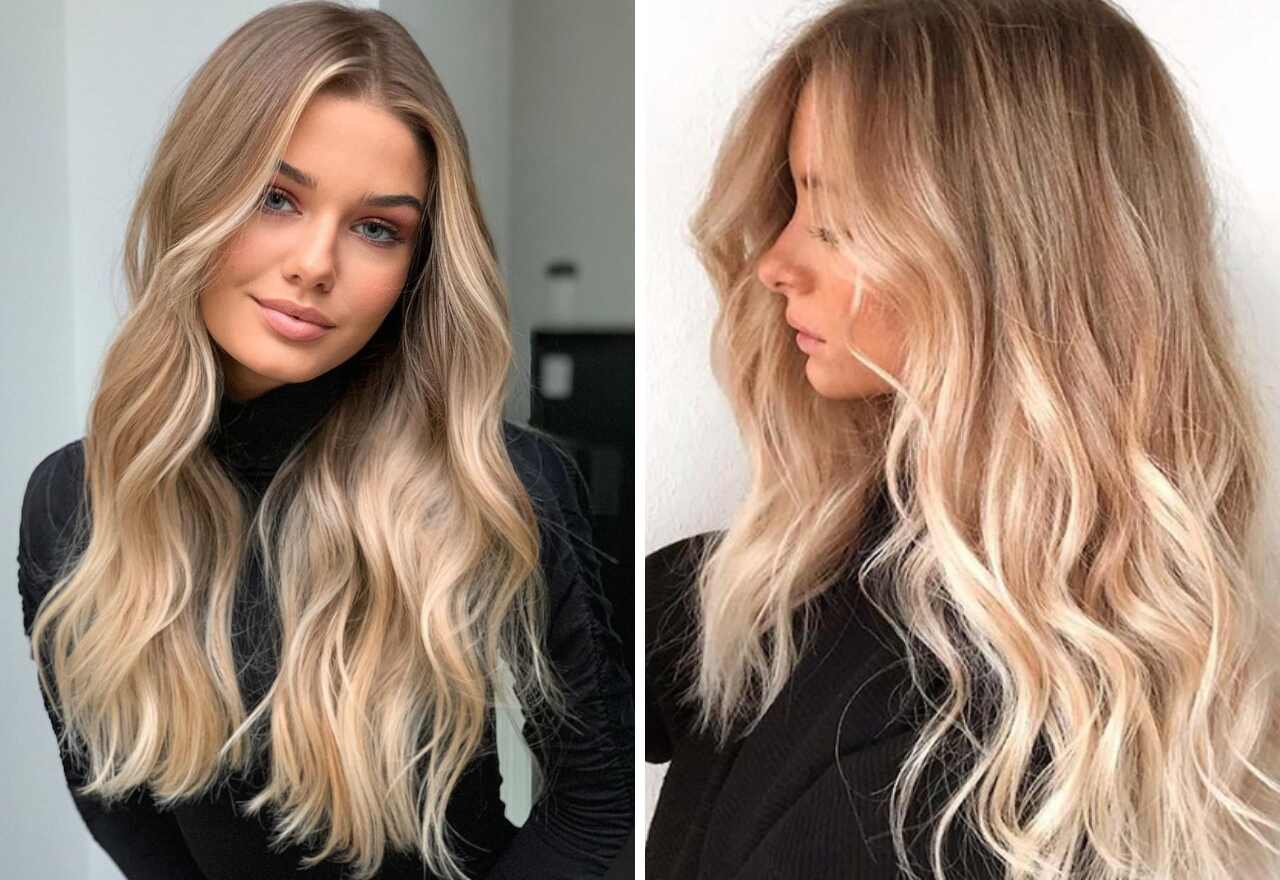 inspiração cabelo loiro platinado com mechas pretas