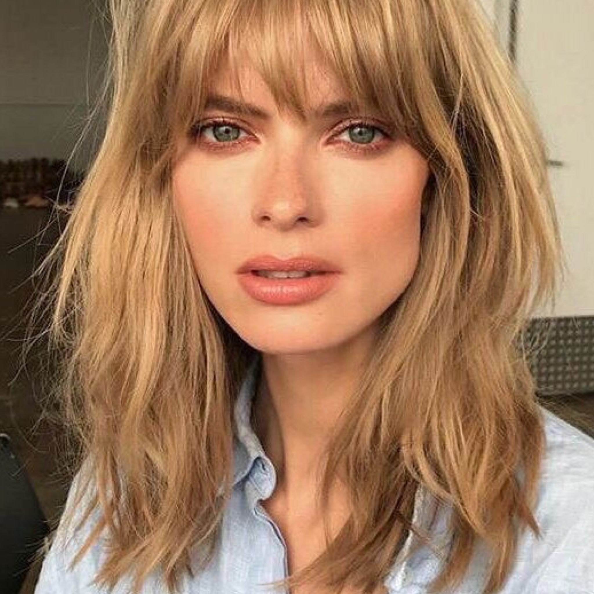 cabelo long bob com franja