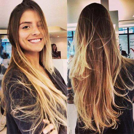 cabelo longo com luzes