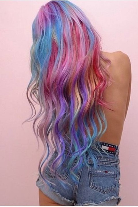 ideias de cabelo arco iris para se inspirar