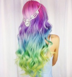 ideias de cabelo arco iris para se inspirar
