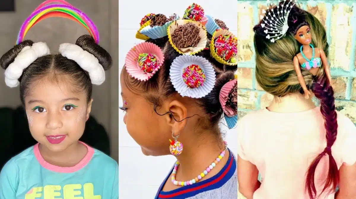 ideias de cabelo maluco para meninas passo a passo