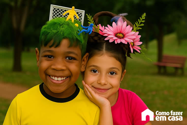ideias de cabelo maluco para menino super heroi