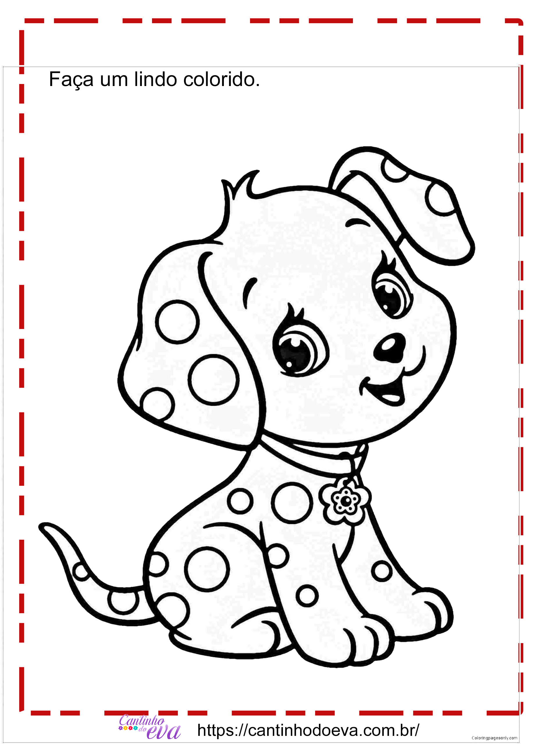 cachorro para imprimir e pintar