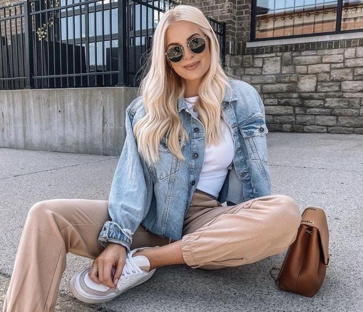 Calça bege feminina skinny