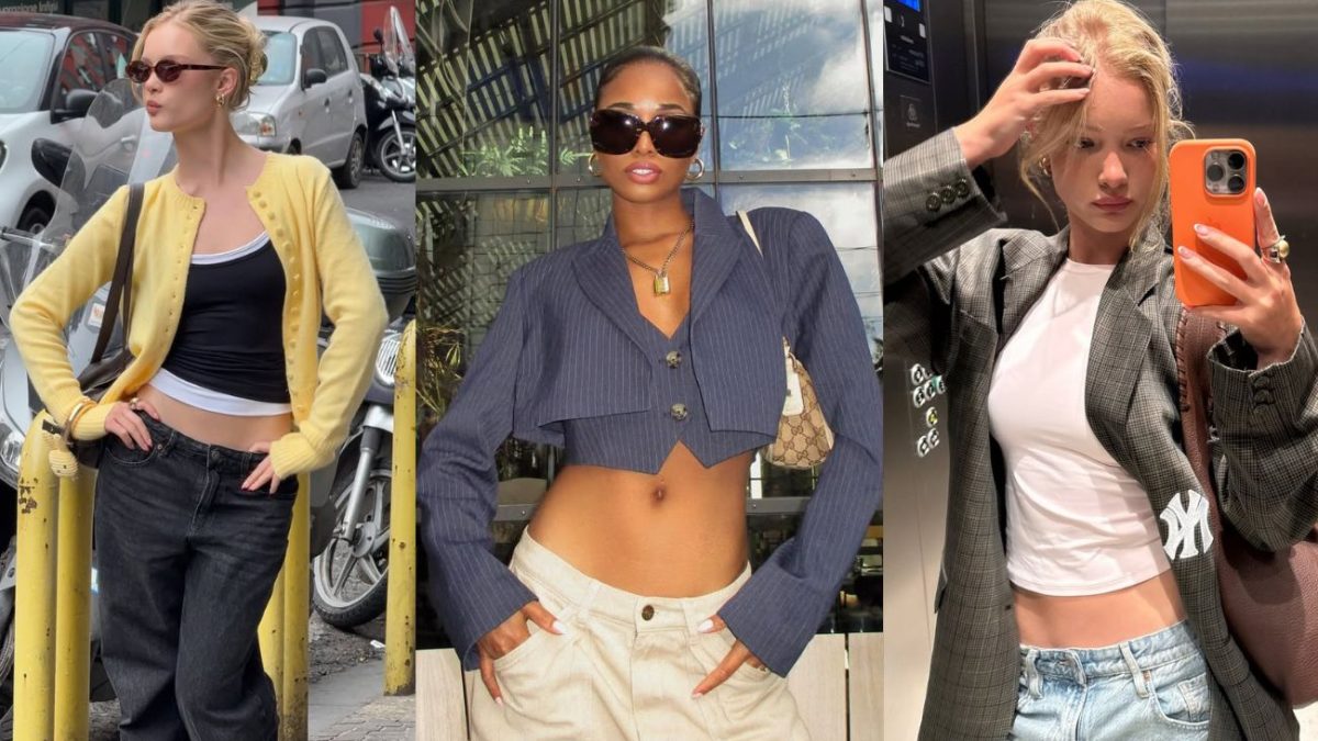 calça cós baixo feminina