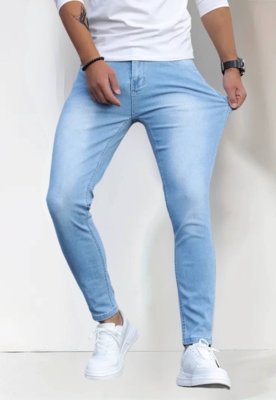 Calça jeans masculina com elastano