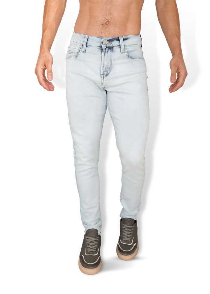 Calça jeans masculina 100% algodão