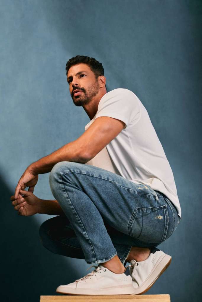 Calça jeans masculina com elastano