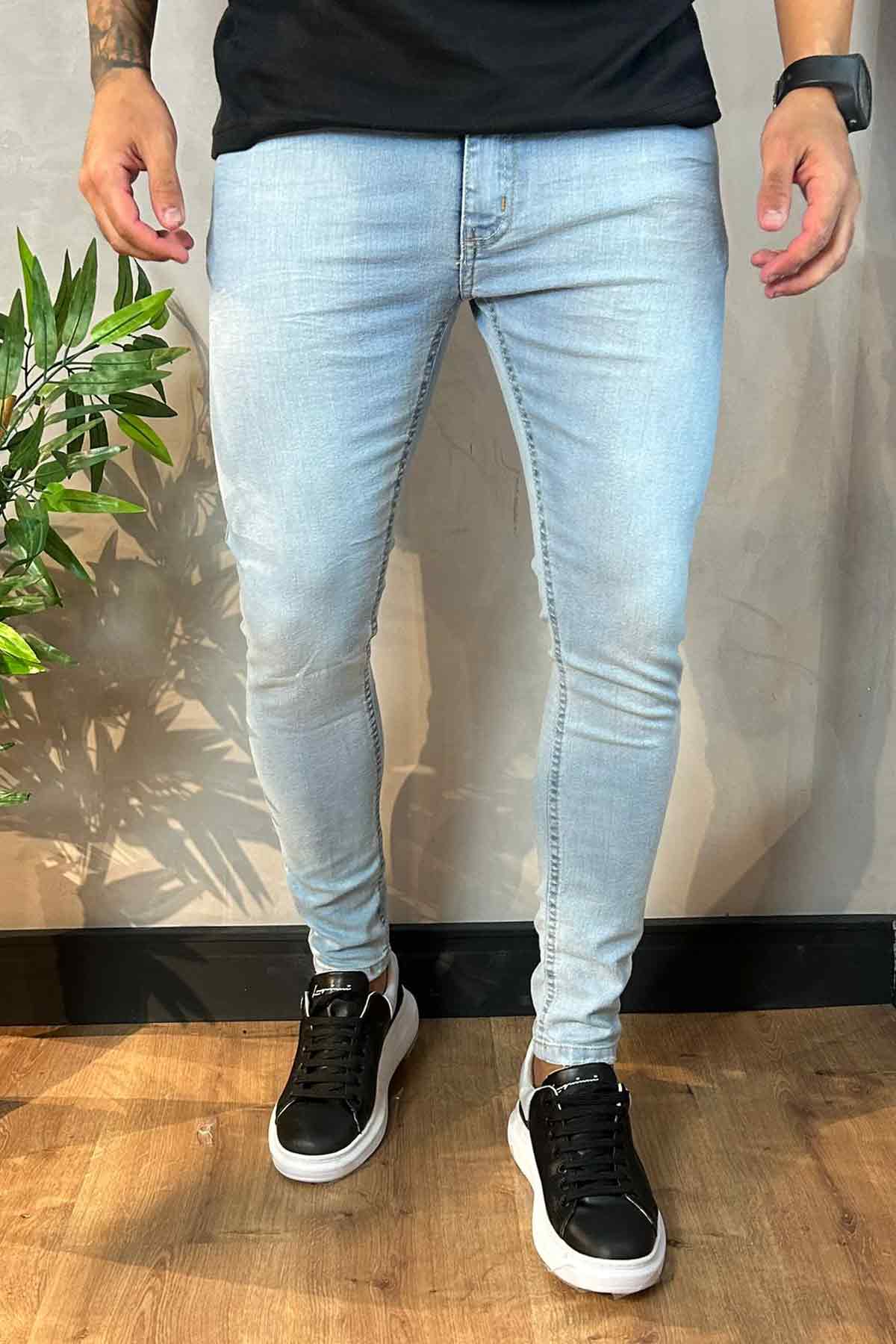 Calça jeans clara masculina slim fit