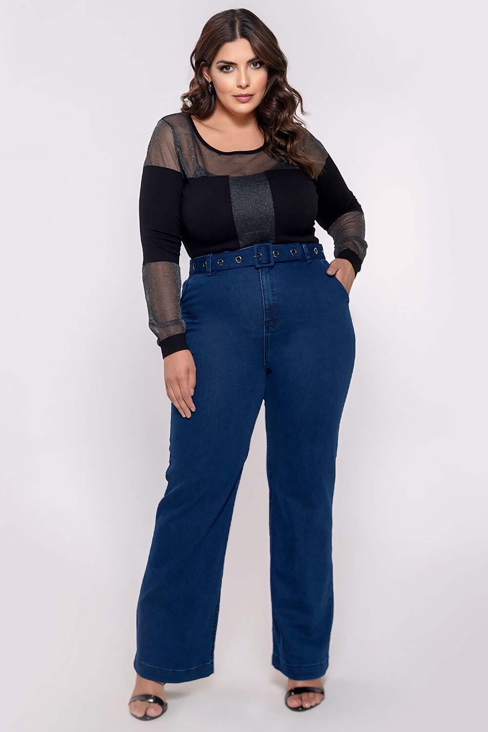 calça jeans plus size cintura alta