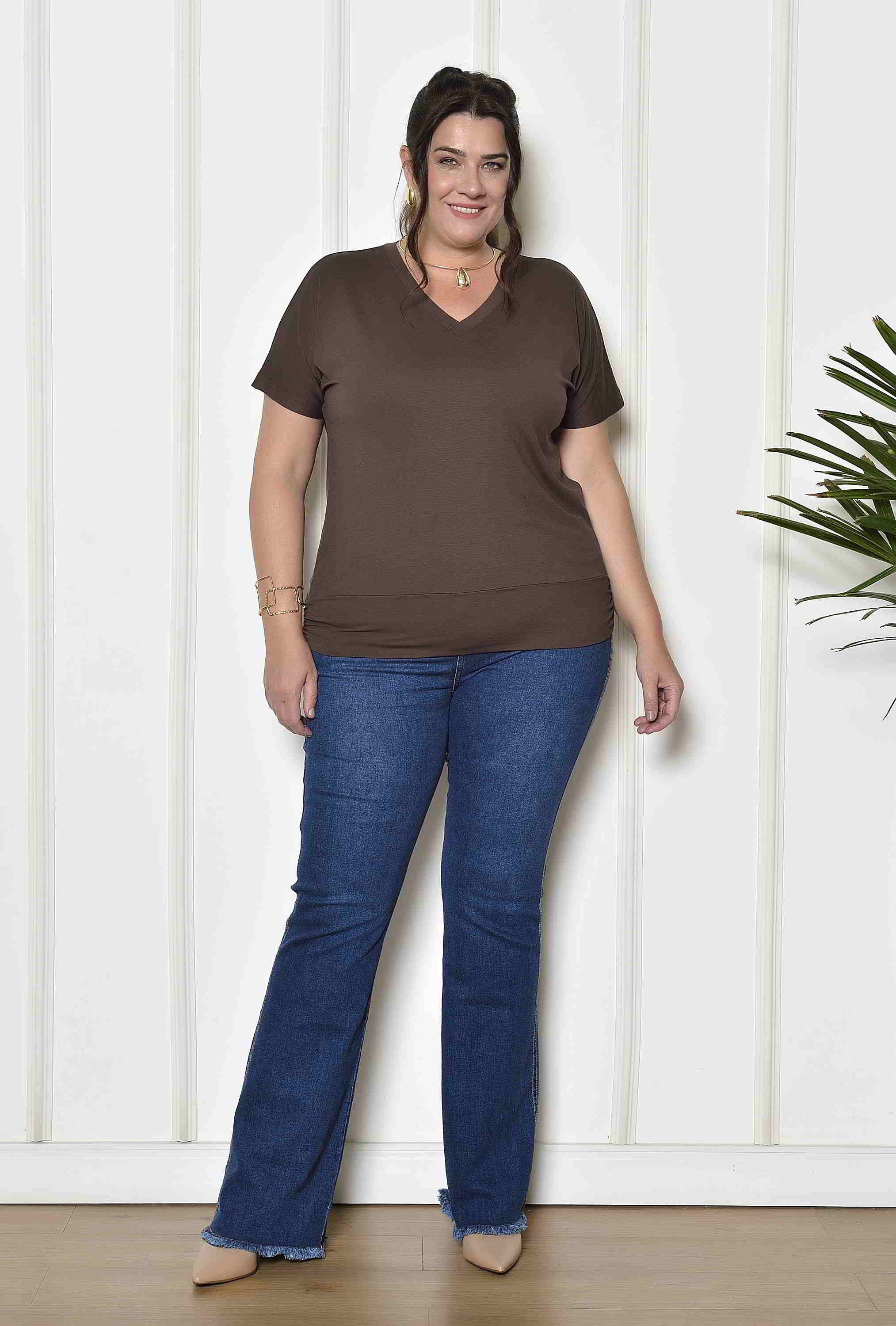 calça jeans plus size branca