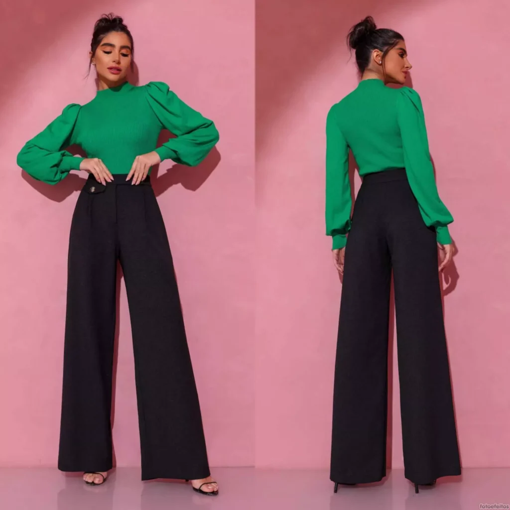 Calça pantalona preta social