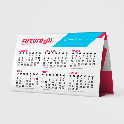 Calendário de mesa 2026 decorativo