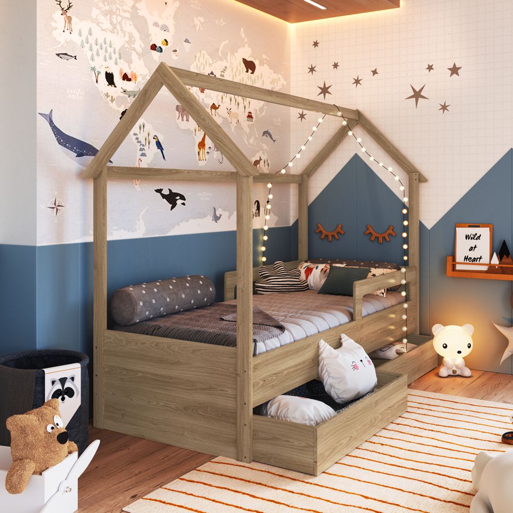 Cama Montessoriana com Grade