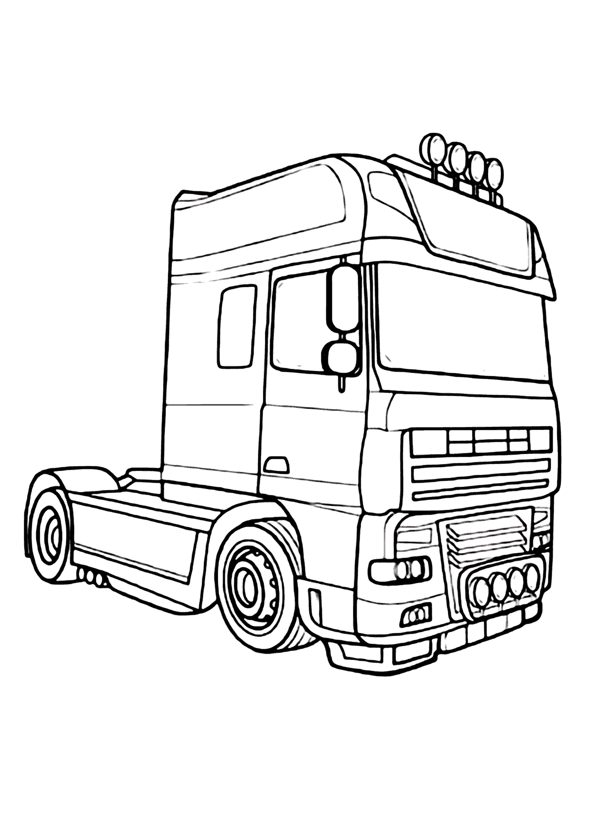 desenho de caminhão de bombeiro para colorir