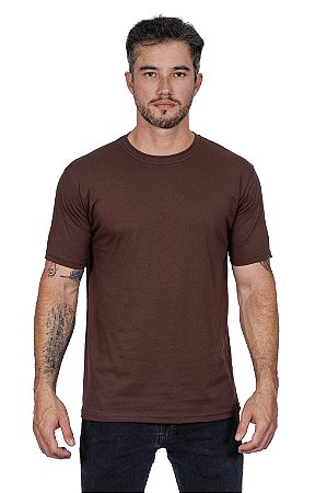 camiseta marrom gola V