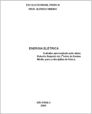 capa de trabalho ensino medio