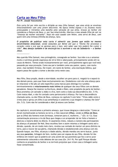 carta aberta para meu filho mais velho