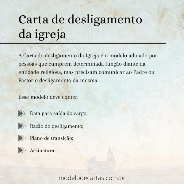 como pedir desligamento da igreja