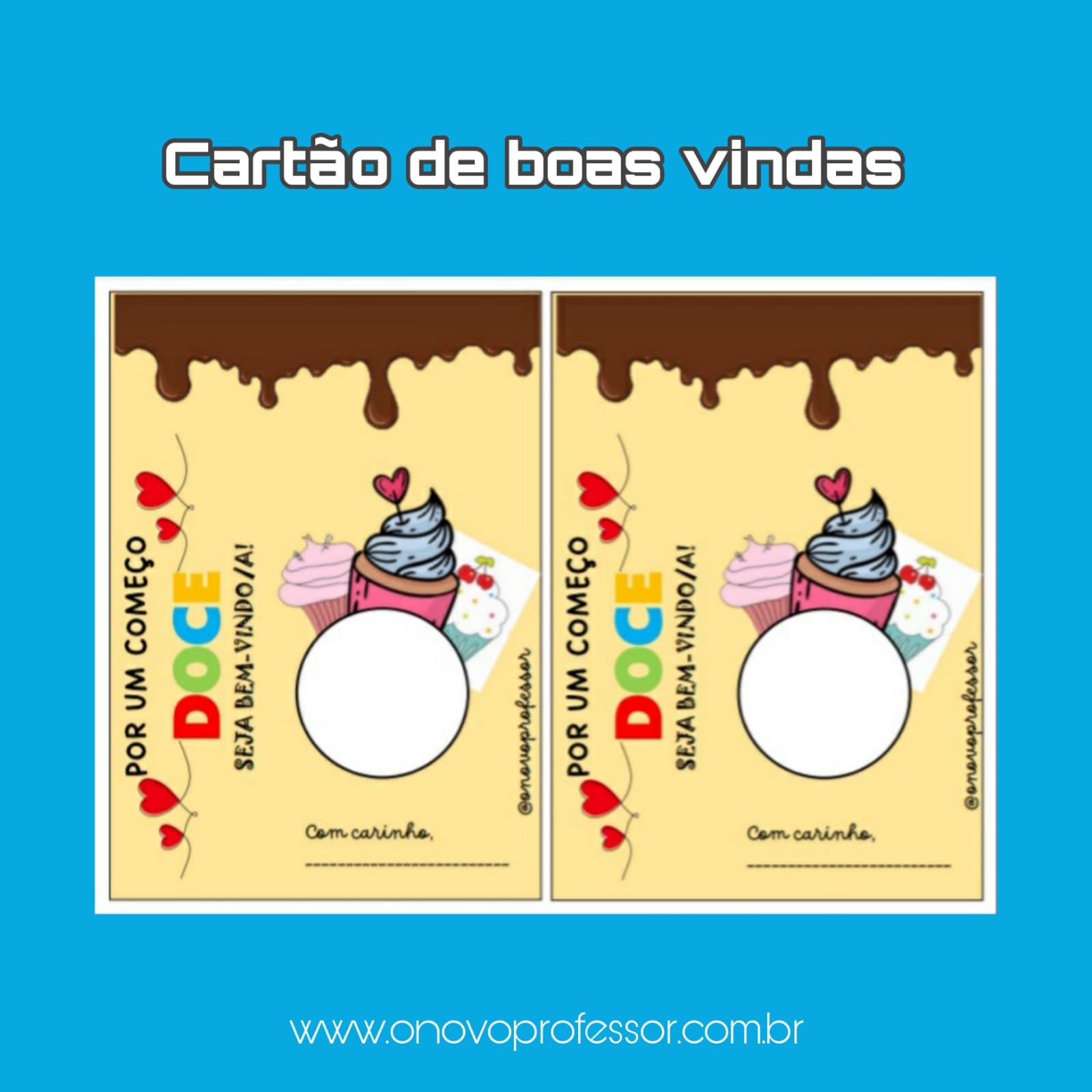 modelos de cartão de boas vindas para professores