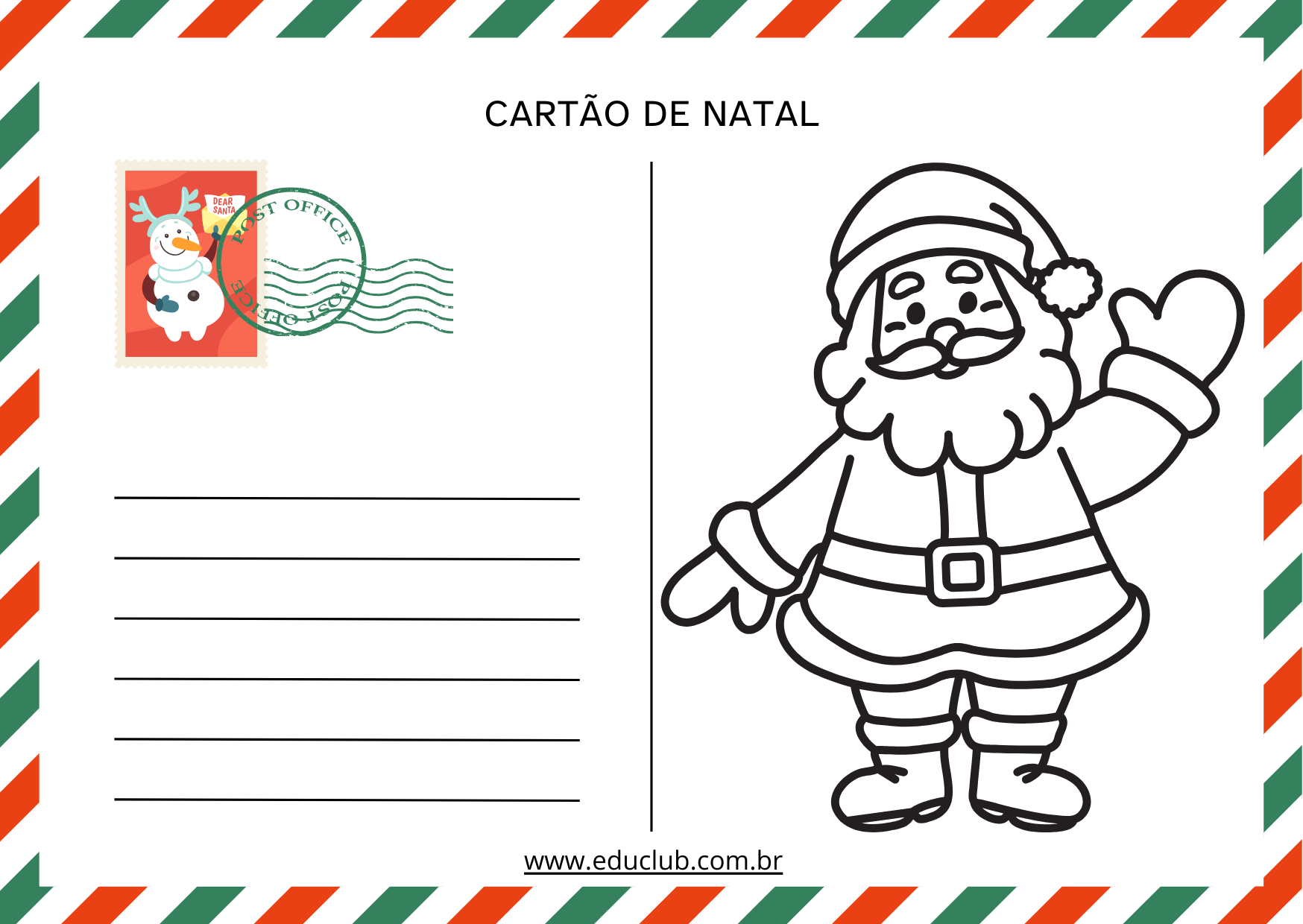 cartão de natal personalizado para imprimir