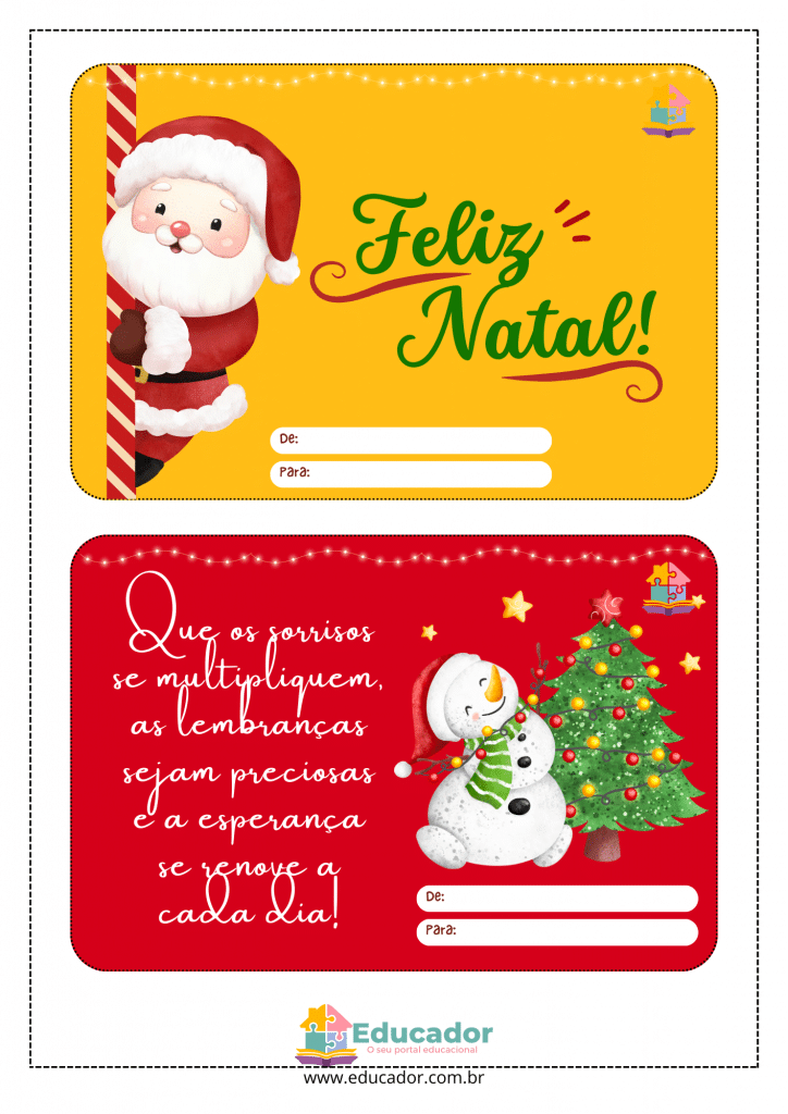 modelos de cartão de natal para editar