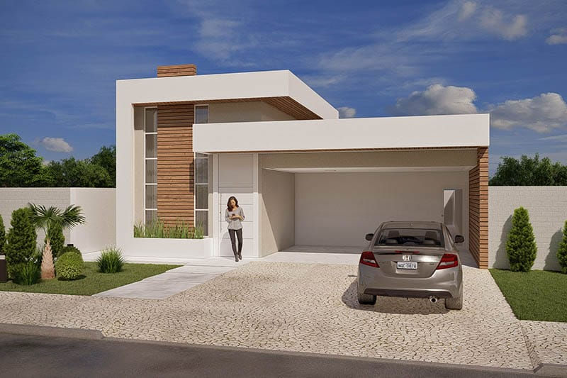 projeto casa térrea garagem