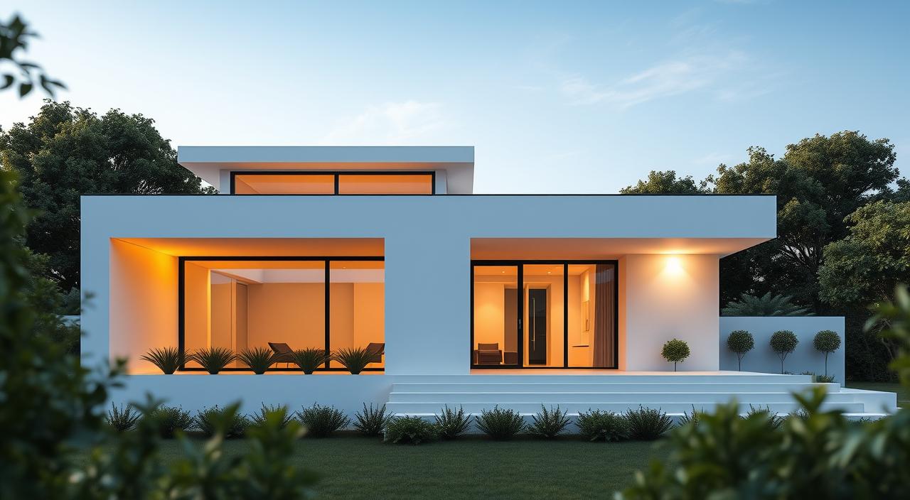 arquitetura minimalista com garagem