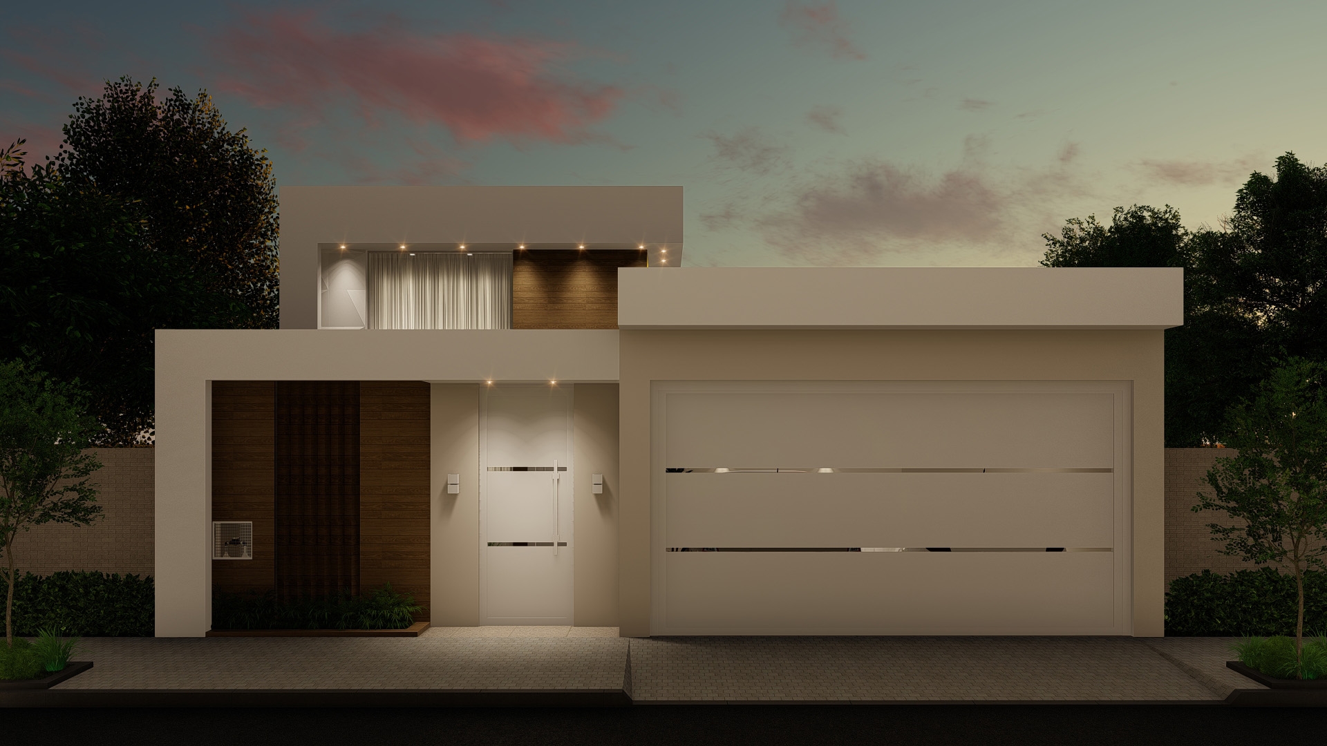 arquitetura minimalista com garagem
