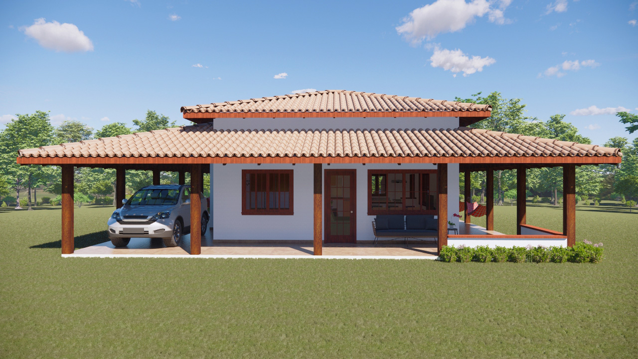 casa com varanda ao redor