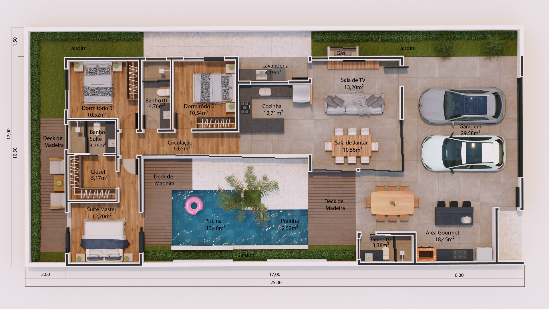 casa com área gourmet na frente e piscina