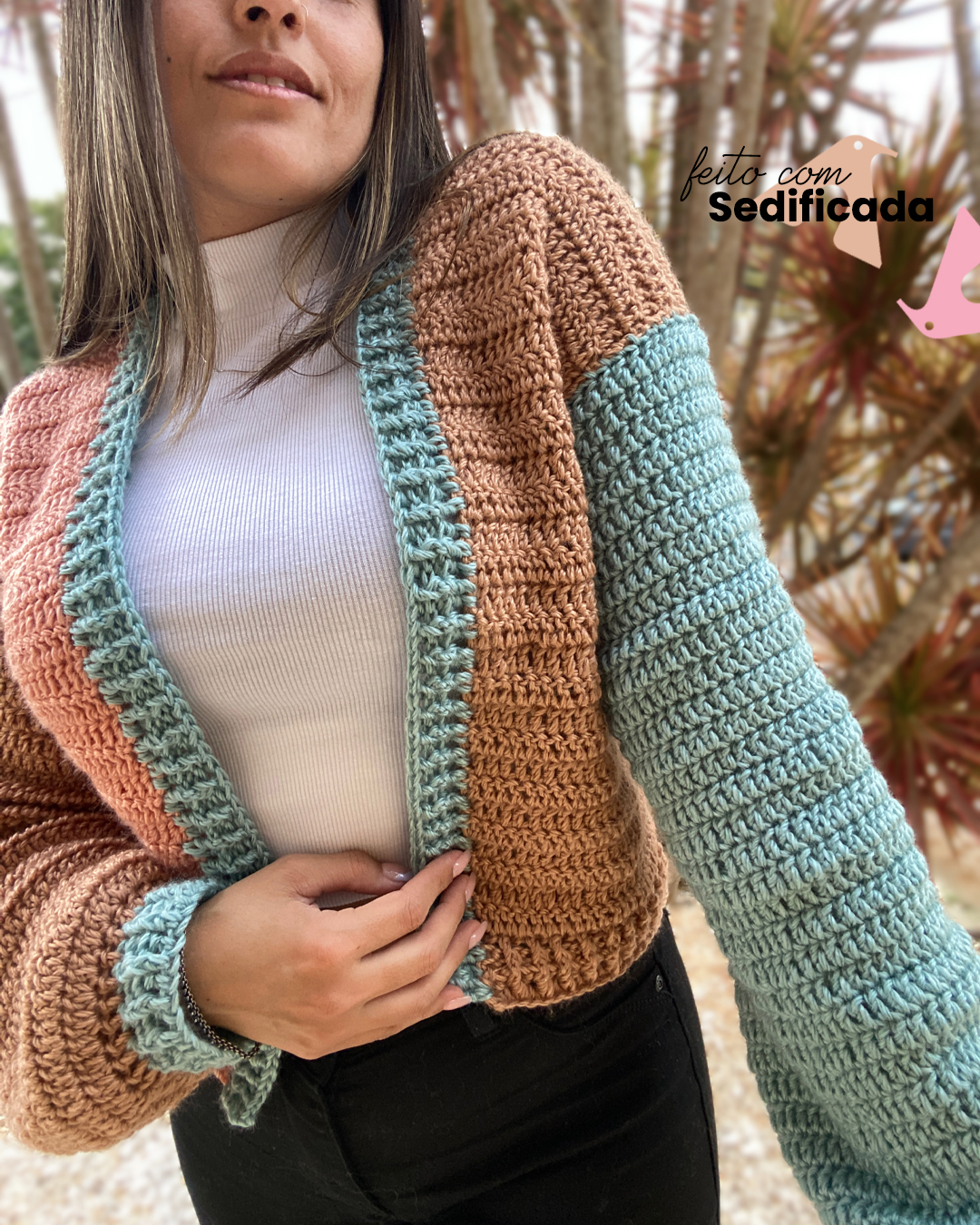 casaco de crochê feminino