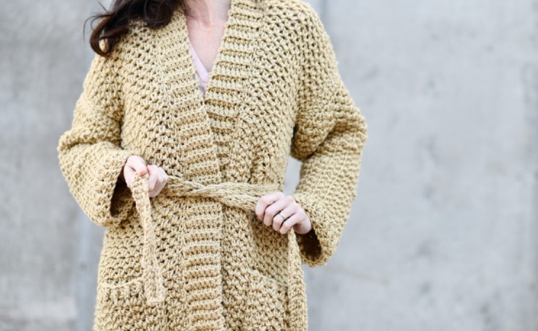 casaco de crochê feminino