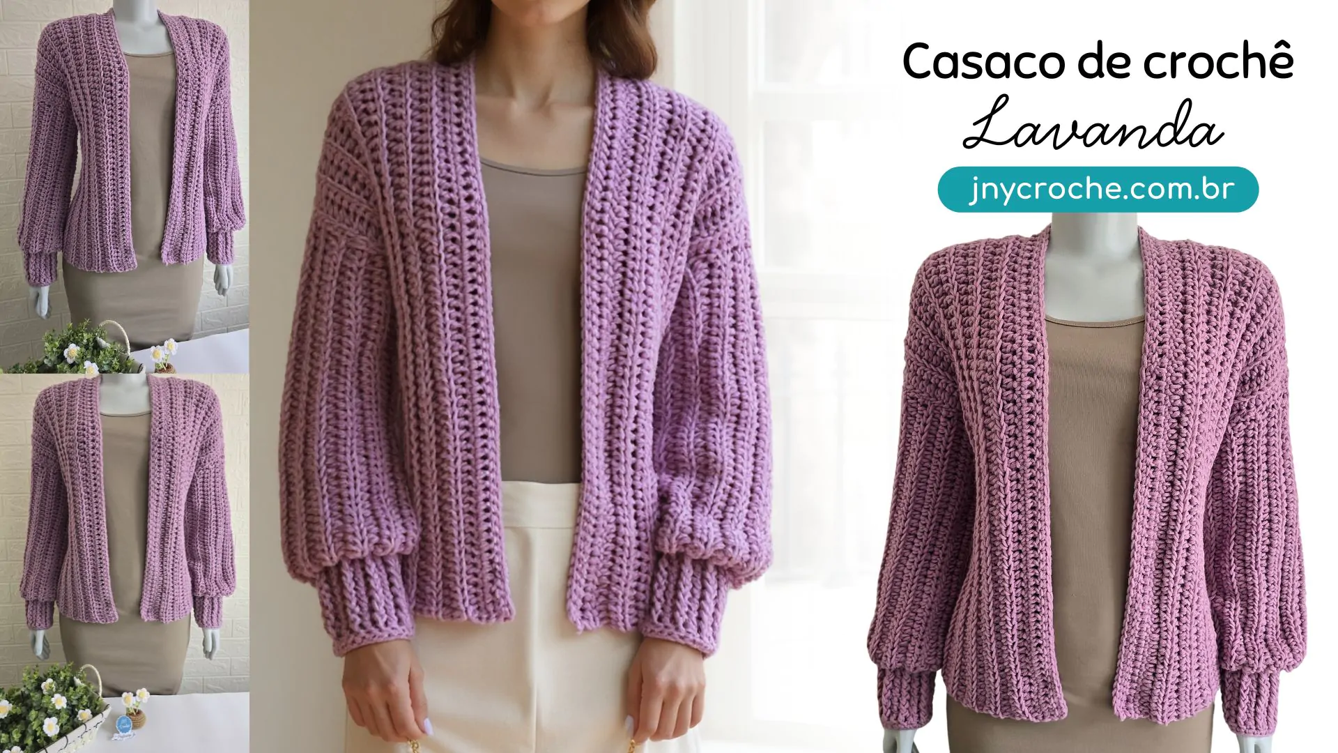 casaco de crochê feminino