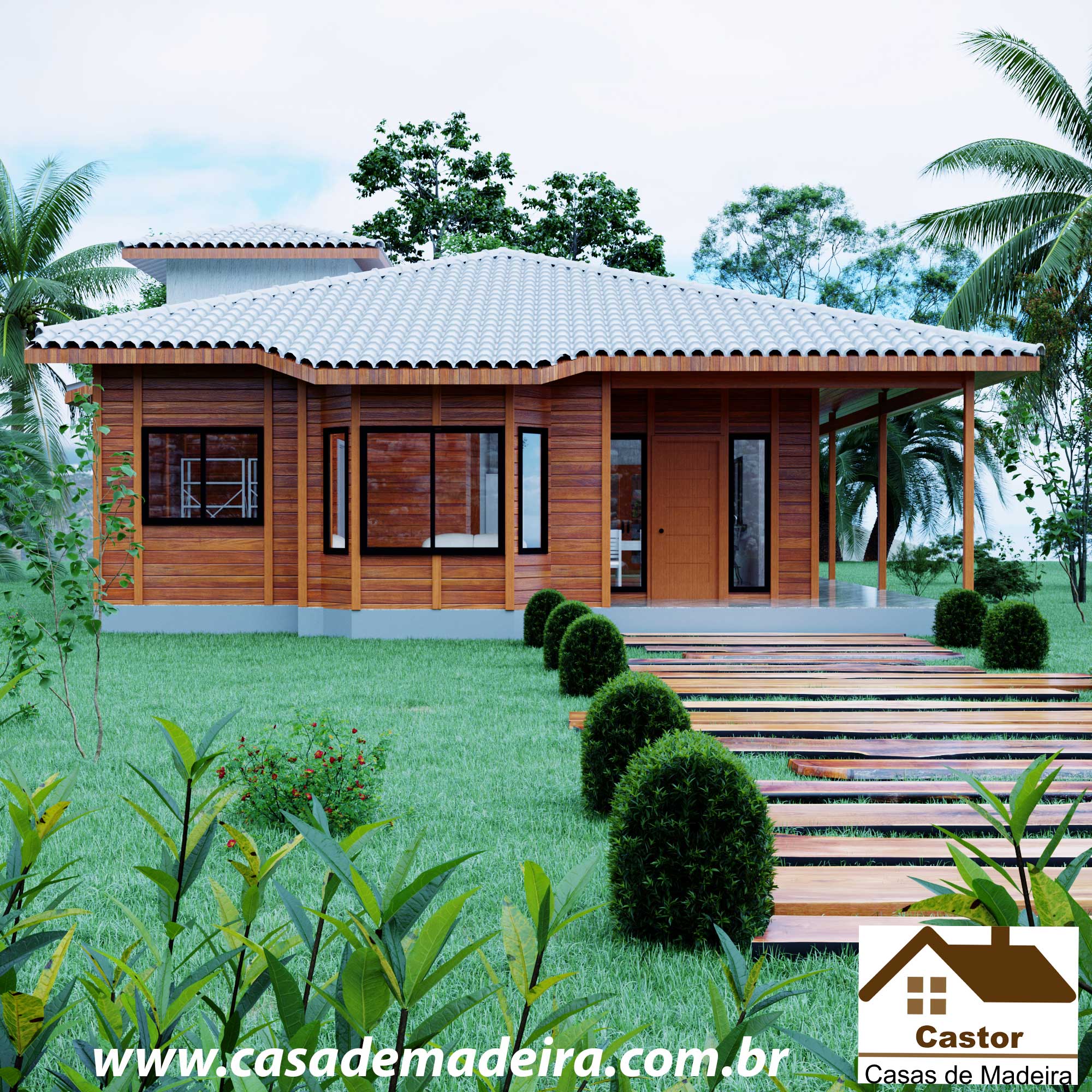 casas pré-fabricadas de madeira de luxo