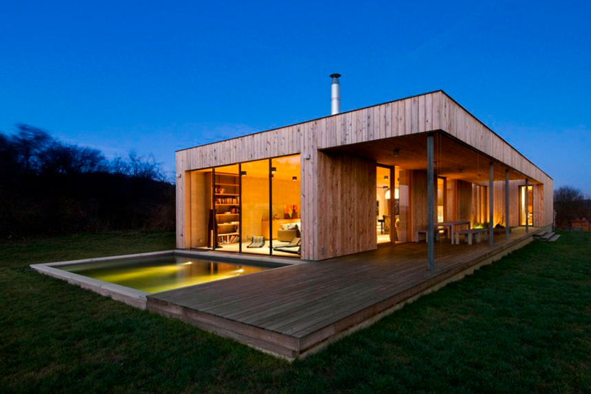estilo escandinavo em casas de madeira