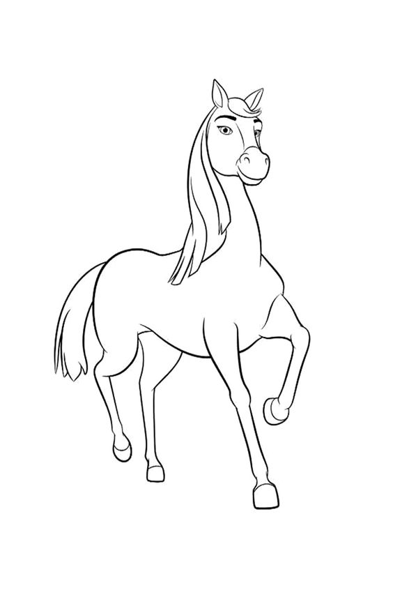 como desenhar um cavalo simples para colorir