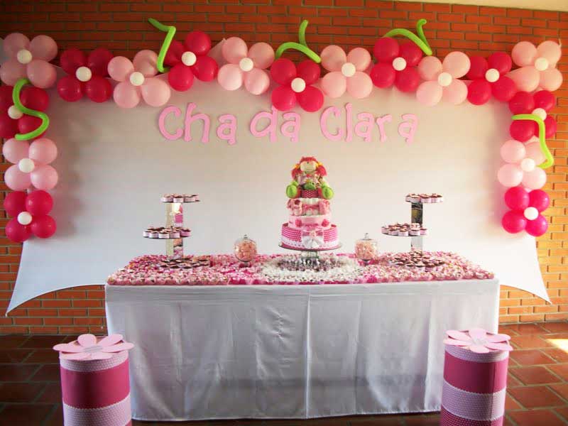 chá de bebê menina jardim encantado