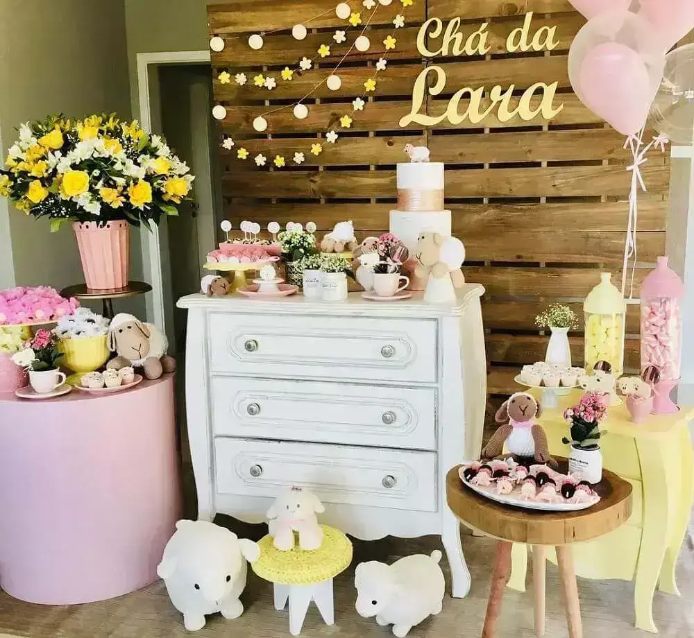 chá de fraldas menina