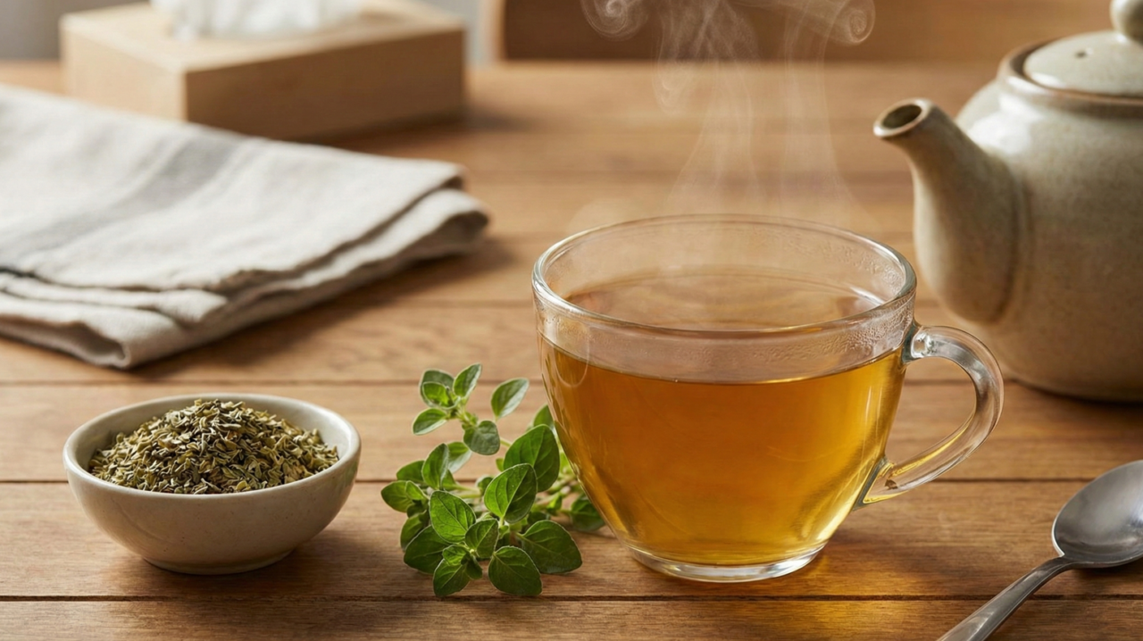 chá de orégano para tosse