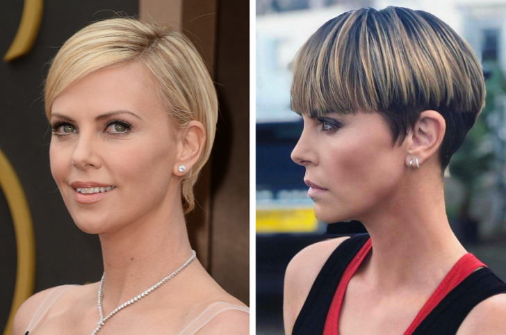 como estilizar o corte buzz cut de charlize theron para o dia a dia